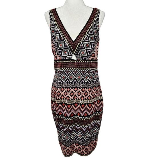 Akemi + Kin Anthtropologie Dress Size 12 Geometric Embroidered Column Sleeveless - Picture 2 of 13